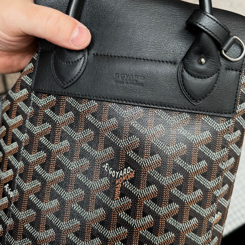 Pattern of Goyard 2019 Black Goyardine Mini Alpin Convertible Backpack