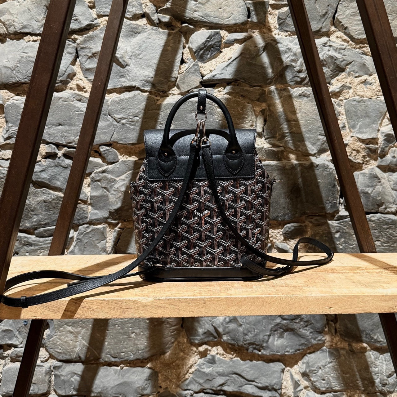 Goyard 2019 Black Goyardine Mini Alpin Convertible Backpack – Boutique LUC.S
