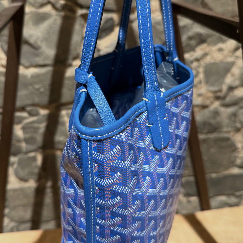 Goyard Blue Goyardine Mini Anjou Shoulder Bag