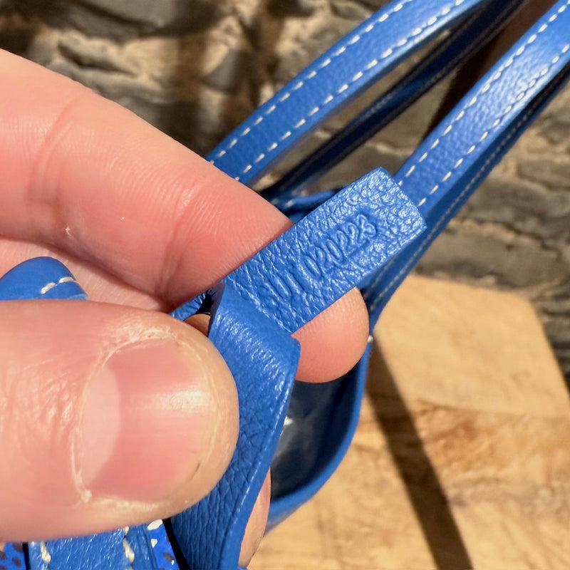 Goyard Blue Goyardine Mini Anjou Shoulder Bag