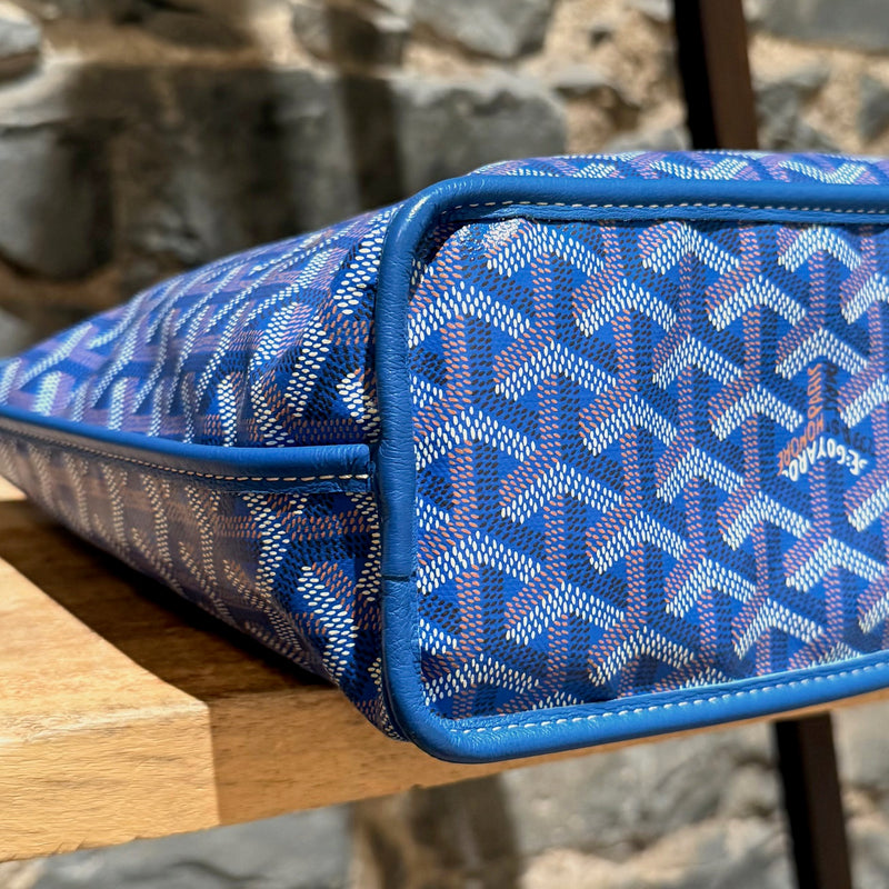 Goyard Blue Goyardine Mini Anjou Shoulder Bag