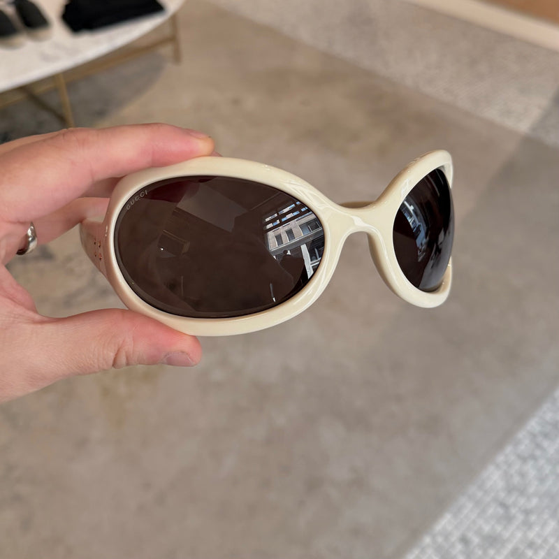 Gucci 1381 Beige Shield Frame Injection Sunglasses