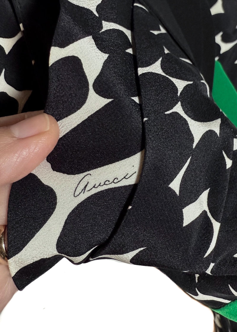 Branded detail of Gucci 2007 Polkadot Silk Halter A-Line Dress