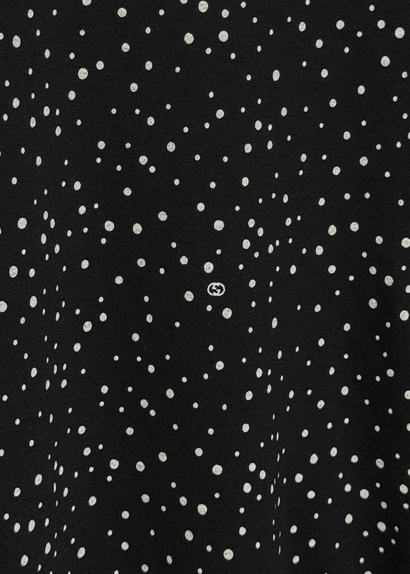 Brand detail on Gucci 2011 Black Polka Dots Cropped Sleeves Top
