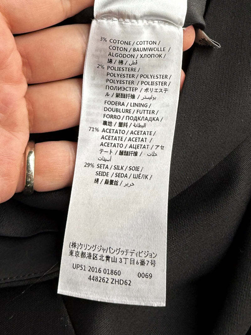 Labels of Gucci 2016 Embellished Bow Ruffled Sleeves Black Mini Dress