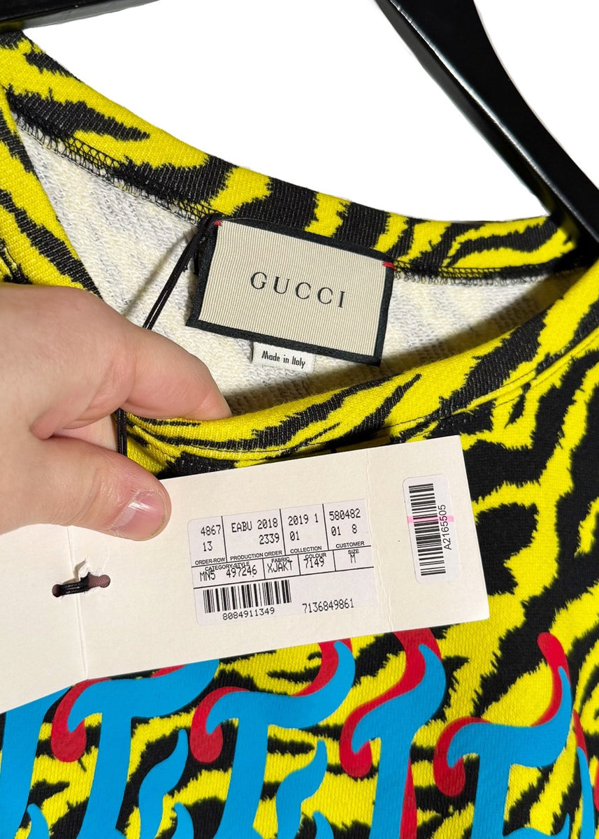 Gucci 2019 Guccify Yellow Black Tiger Print Sweatshirt – Boutique