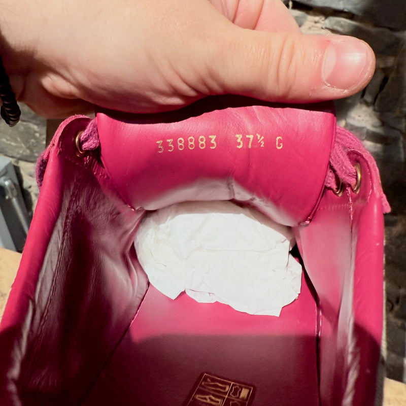 Gucci Beige GG Canvas Fuchsia Leather Brooklyn Low-top Sneakers