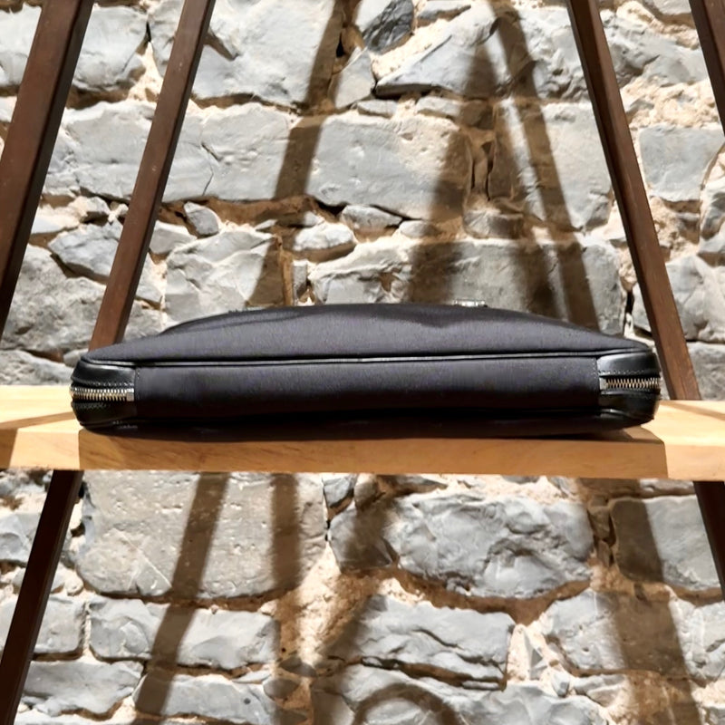 Bottom view of Gucci Black Canvas Leather Sherry Line Business Bag