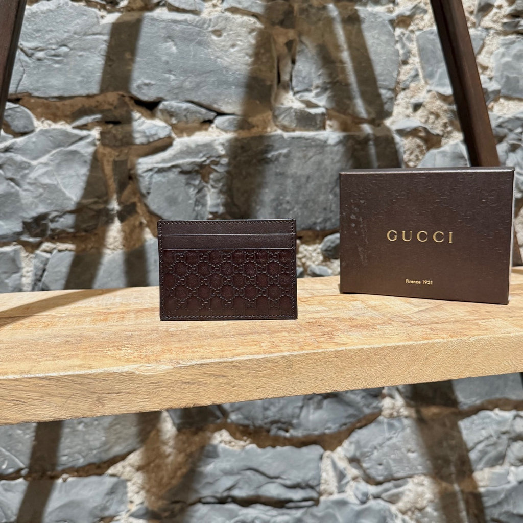 Main photo of Gucci Brown Microguccissima Card Holder