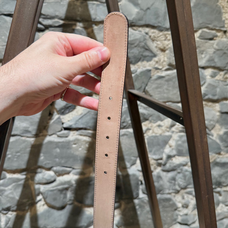 Adjustment holes of Gucci GG Burgundy Leather Crystal GG Buckle Belt