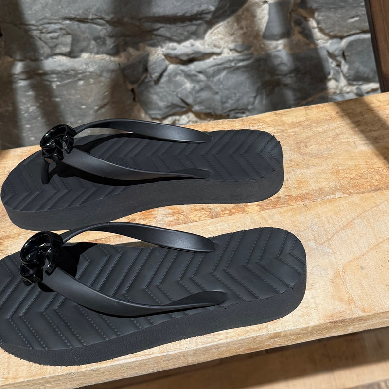 Gucci GG Chevron Platform Thong Sandals