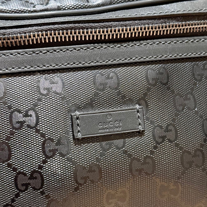 Branded patch of Gucci GG Monogram Imprimé Grey Belt Bag