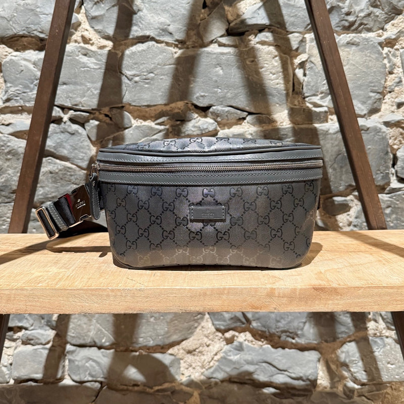 Front of Gucci GG Monogram Imprimé Grey Belt Bag