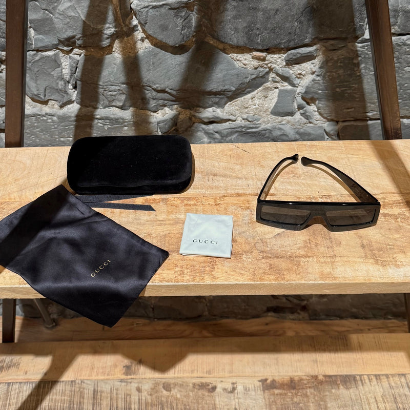 Case and cleaning cloth of Gucci GG0358 Black Acetate Geometric Square GG Sunglasses