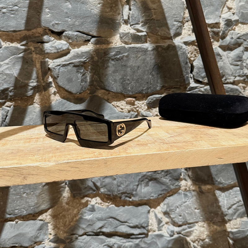 Main photo of Gucci GG0358 Black Acetate Geometric Square GG Sunglasses