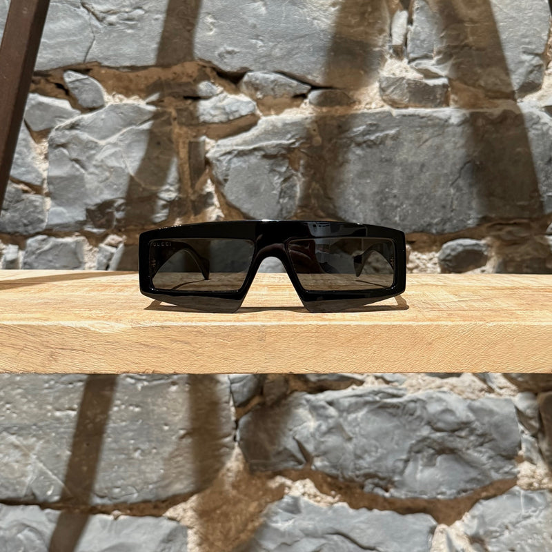 Front view of Gucci GG0358 Black Acetate Geometric Square GG Sunglasses