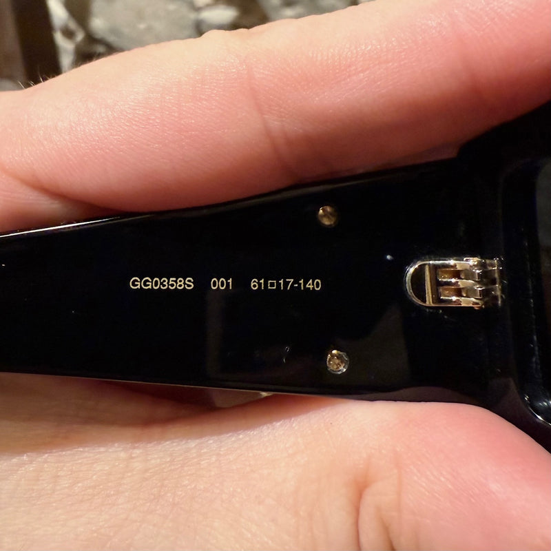 Stamps of Gucci GG0358 Black Acetate Geometric Square GG Sunglasses