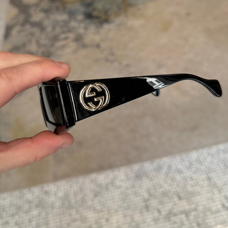Branches of Gucci GG0358 Black Acetate Geometric Square GG Sunglasses