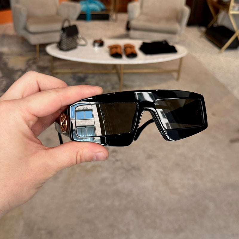Lenses of Gucci GG0358 Black Acetate Geometric Square GG Sunglasses