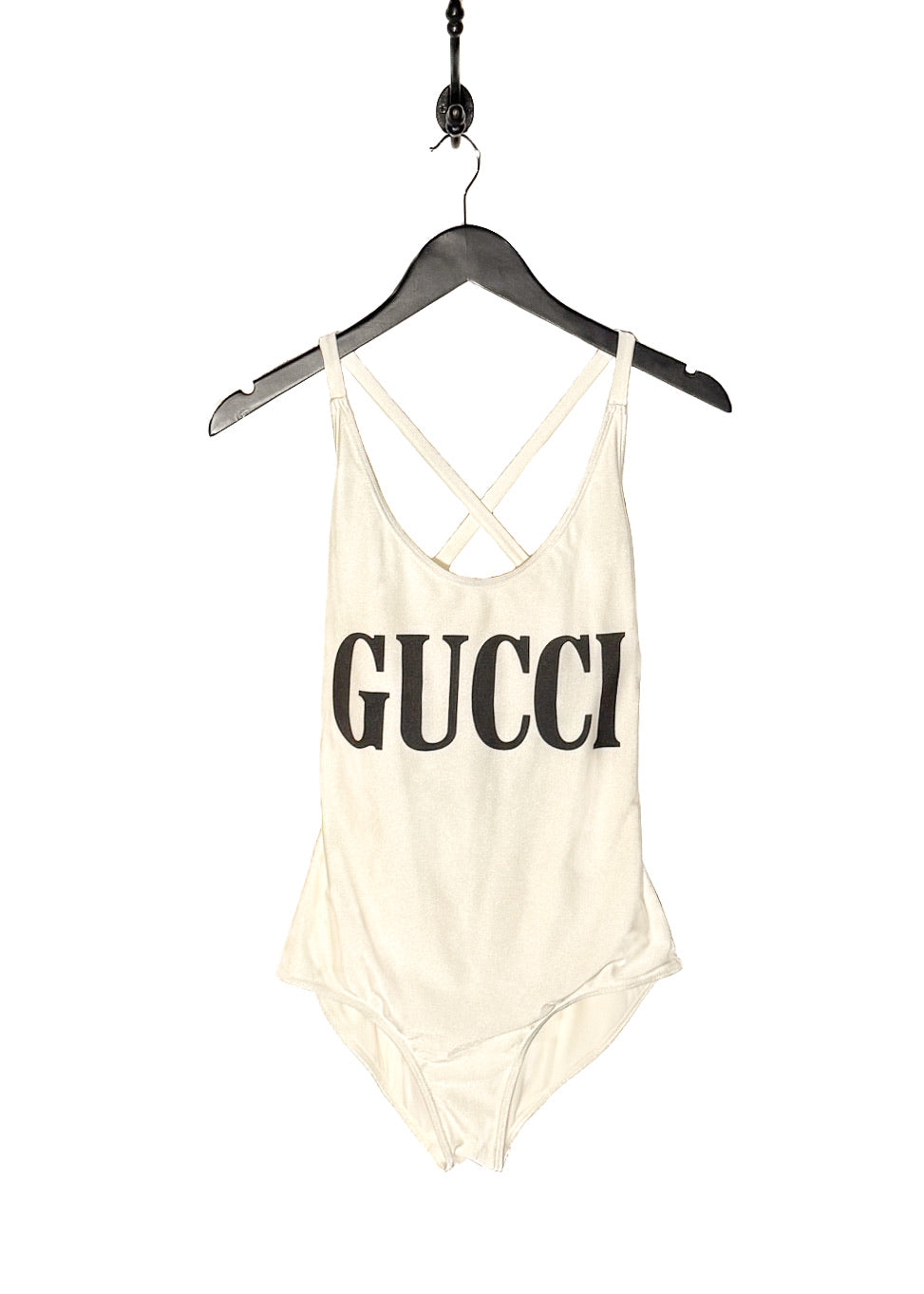 Gucci Ivory Black Logo One-piece Swimsuit