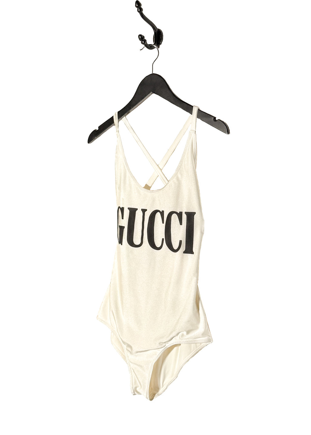 Gucci Ivory Black Logo One-piece Swimsuit