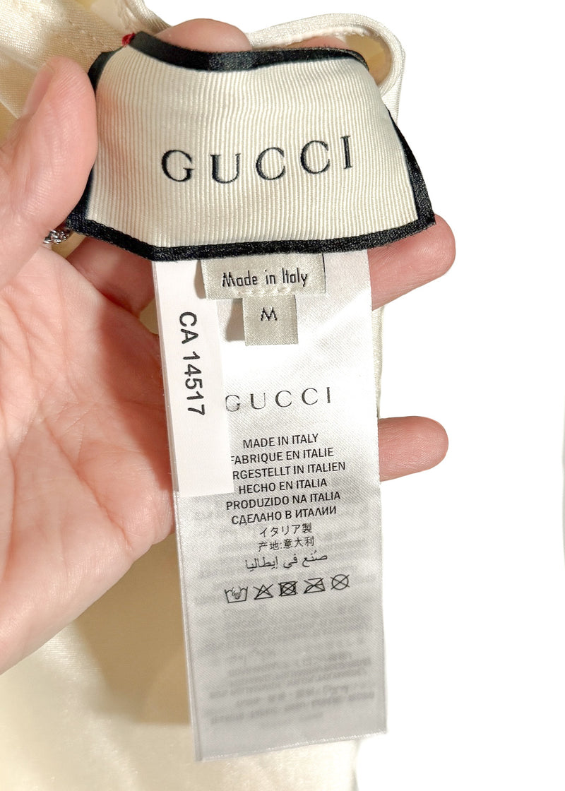 Gucci Ivory Black Logo One-piece Swimsuit