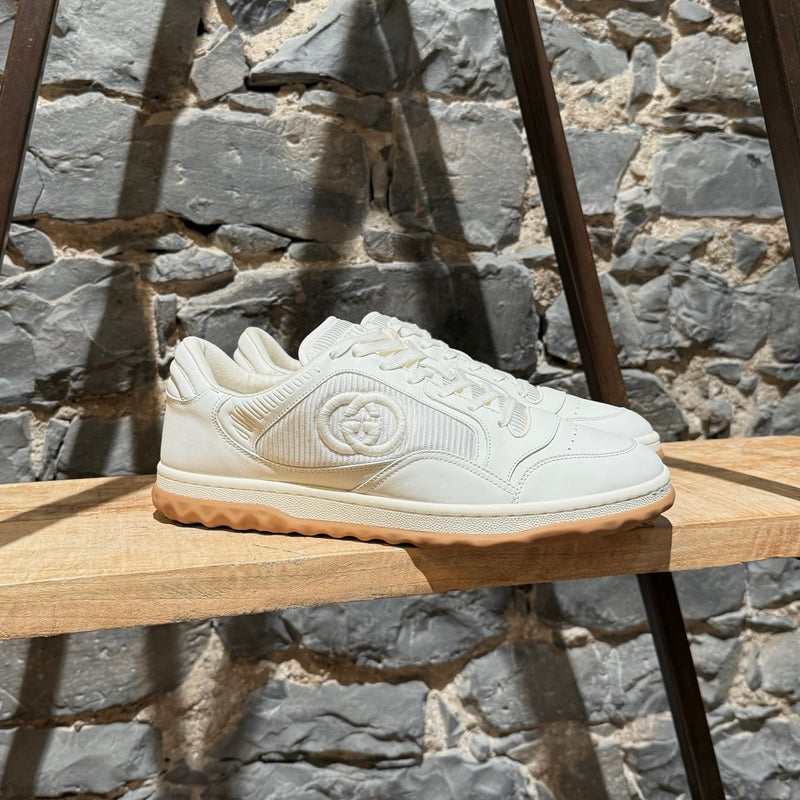 Main photo of Gucci Ivory Leather MAC80 GG Embroidered Sneakers