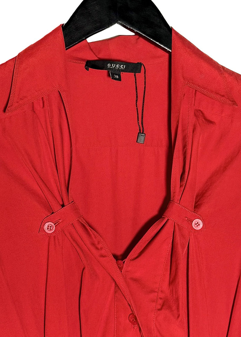 Brand and size label of Gucci Red Cotton Short Sleeves Dress