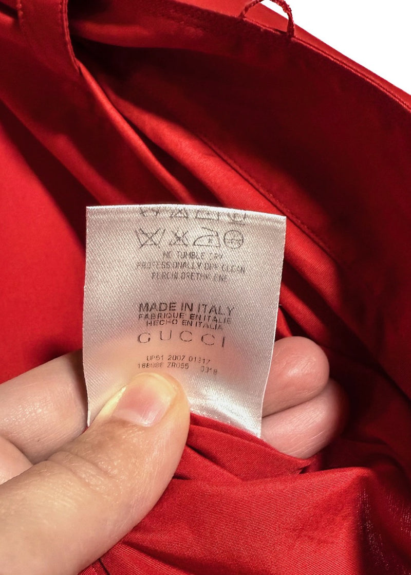 Care label of Gucci Red Cotton Short Sleeves Dress