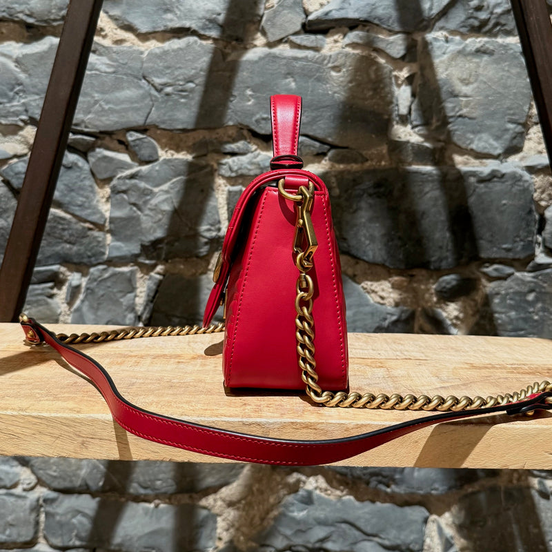 Gucci Red GG Marmont Mini Top Handle Bag With Chain – Boutique LUC.S