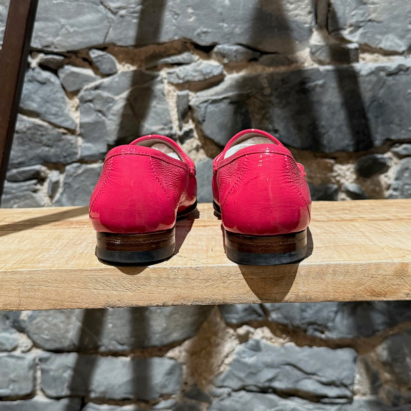 Gucci Shocking Pink Patent Leather Horsebit Loafers
