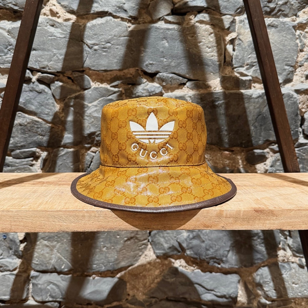 Main photo of Gucci X Adidas Brown Logo GG Crystal Bucket Hat