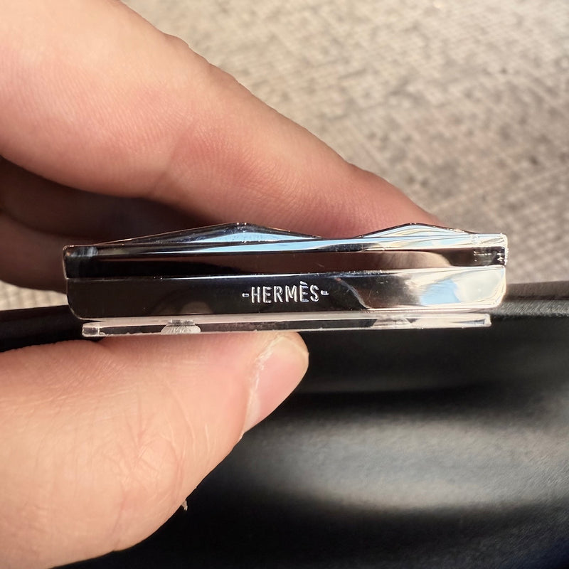 Branded hardware of Hermès 2021 Limited Edition Black Monsieur Studio Disco Mini Constance III 18 Bag