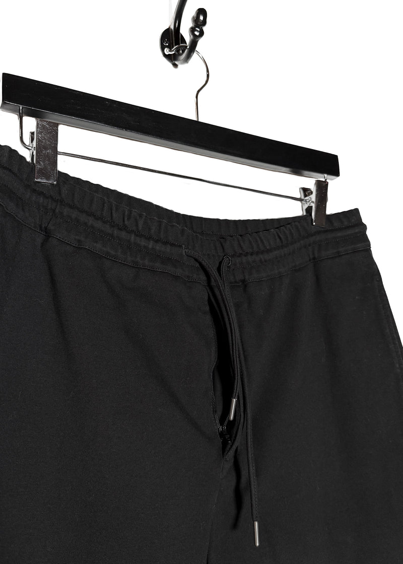 Elastic Waist and drawstrings of Hermès Black Cotton Zippered Cuff Details Jogger Pants