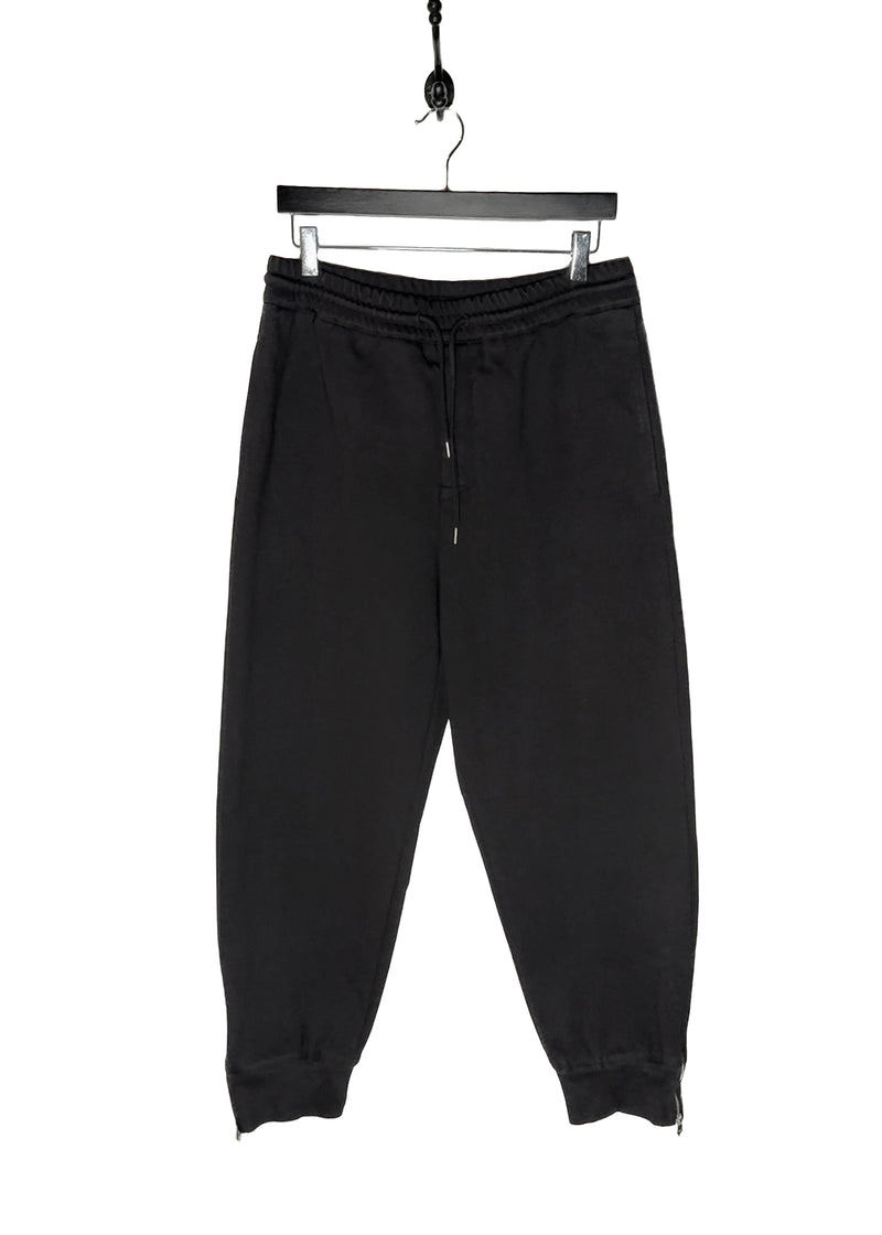 Main photo of Hermès Black Cotton Zippered Cuff Details Jogger Pants