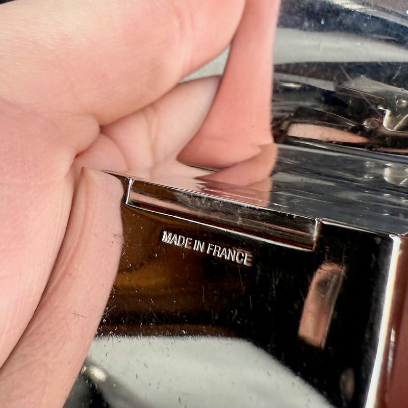 Engraved Hermès Black Enamel Extra Wide Clic Clac H PHW Bracelet