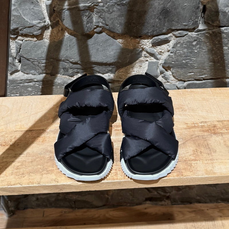 Top view of Hermès Black Nylon Electric Criss Cross Sandals