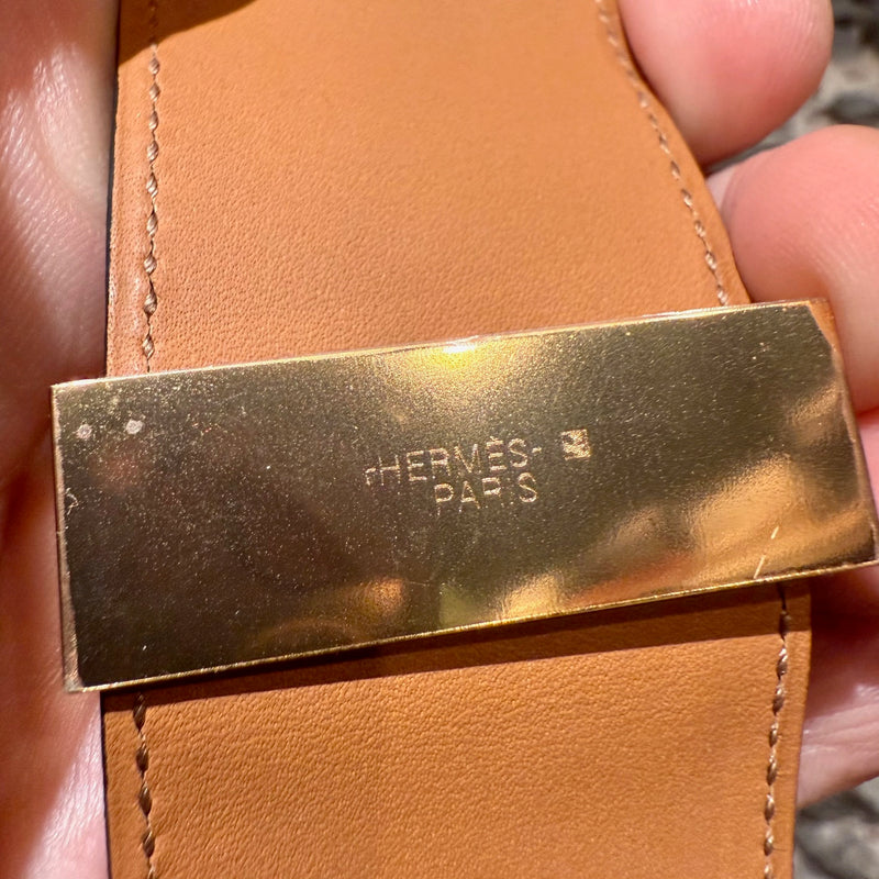 Hermès Blue Colvert Leather Rose Gold Collier De Chien Bracelet