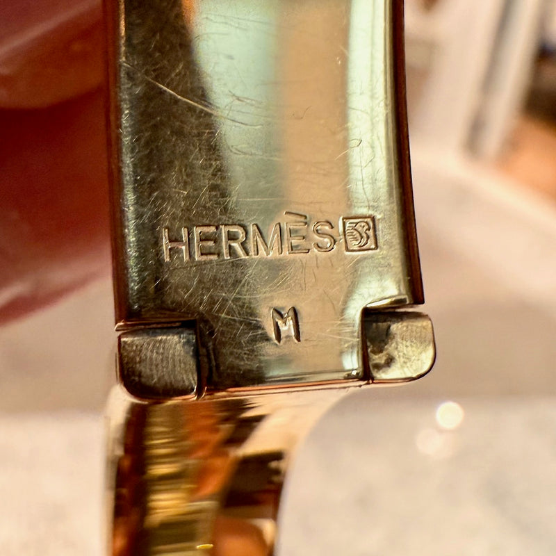 Hermès Burgundy Enamel GHW Clic Bracelet