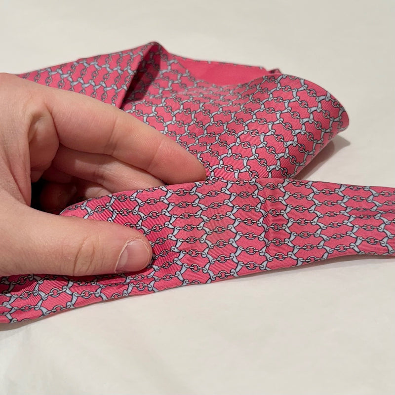 Hermès Chain-link Pink Silk Tie