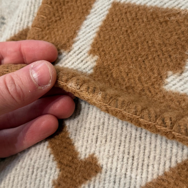 Hermès Ecru Camel Wool Cashmere Throw Blanket