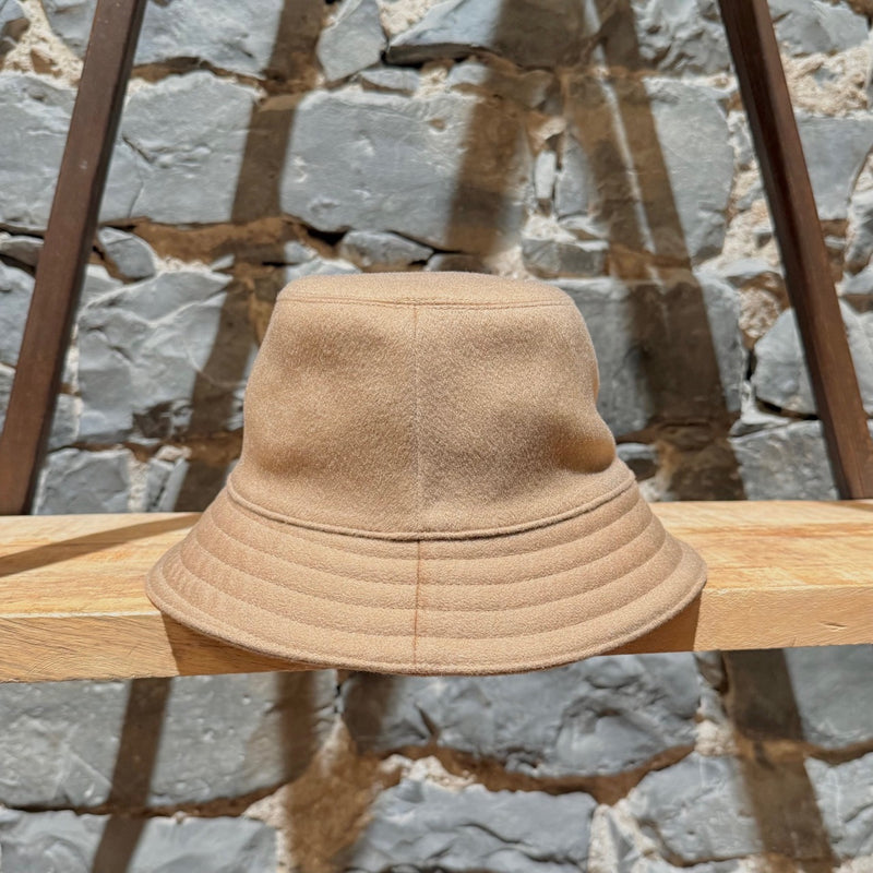 Back view of Hermès Harper H Sellier Beige Cashmere Bucket Hat