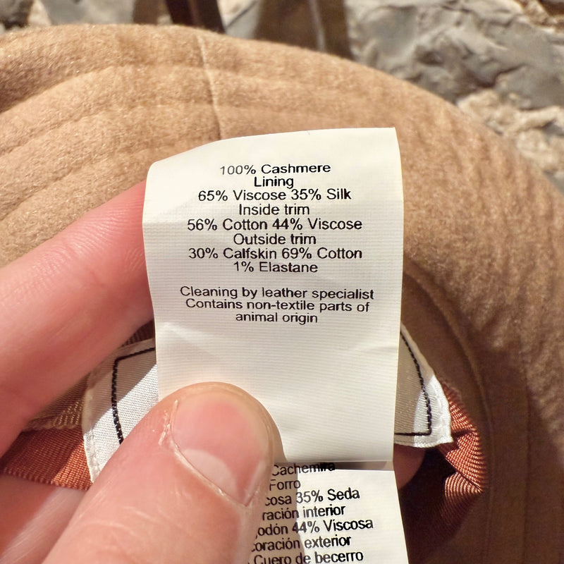 Labels of Hermès Harper H Sellier Beige Cashmere Bucket Hat