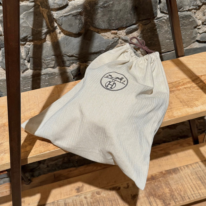 Branded dustbag of Hermès Harper H Sellier Beige Cashmere Bucket Hat