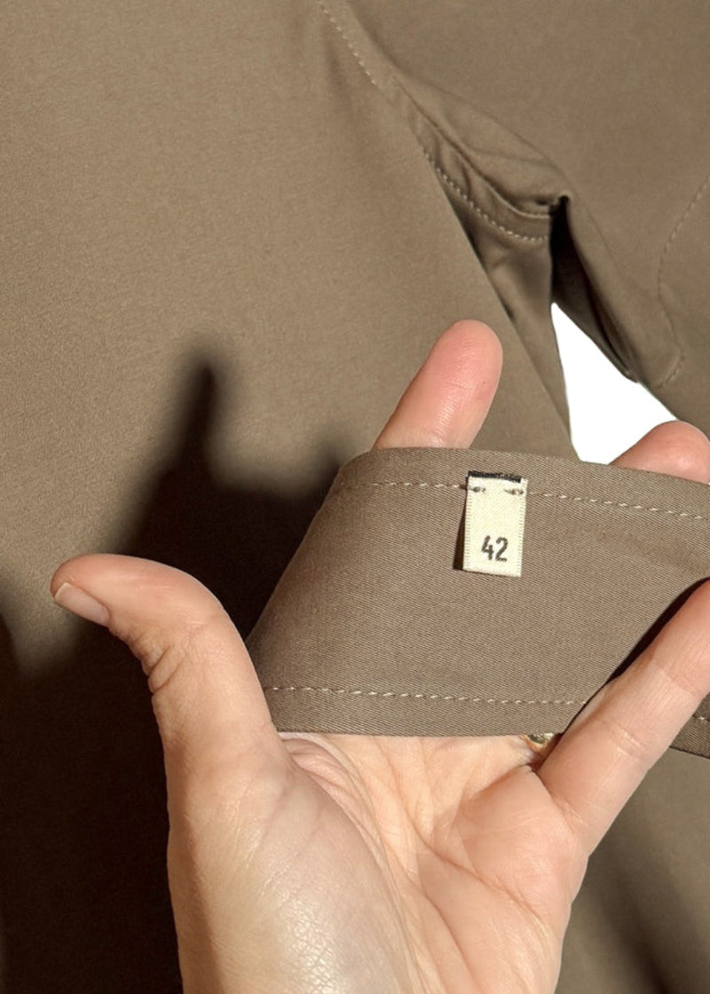 Labels of Hermès Light Brown Belted Zipped Mini Dress