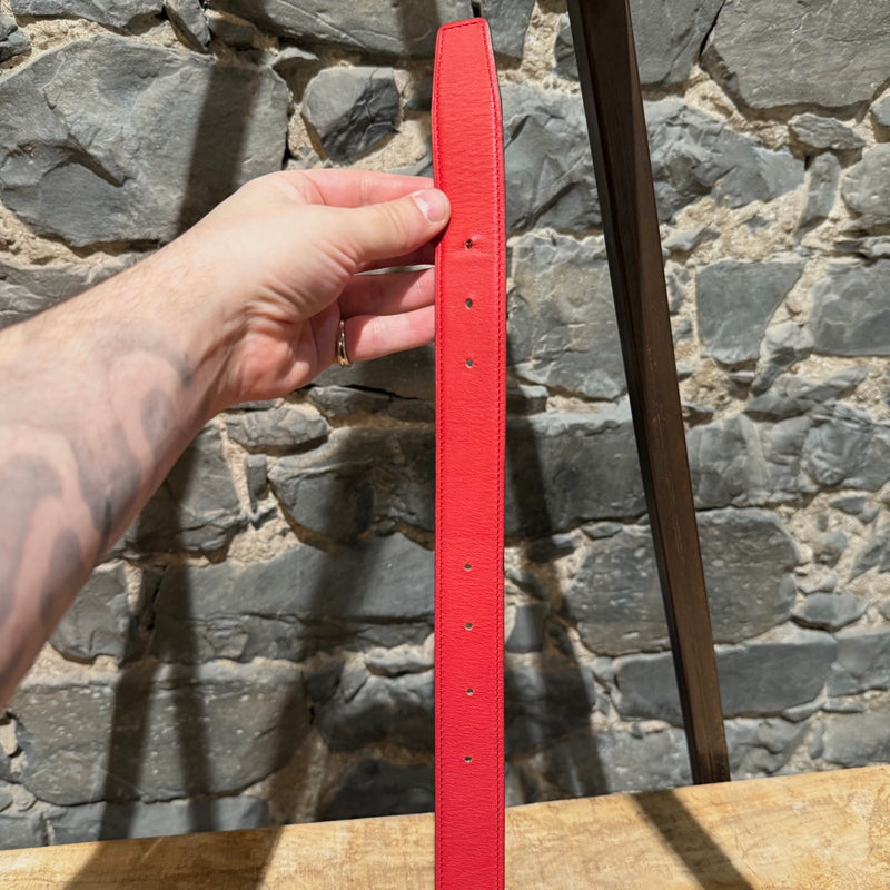 Hermès Red Enamel Quizz H Buckle Red Reversible Belt