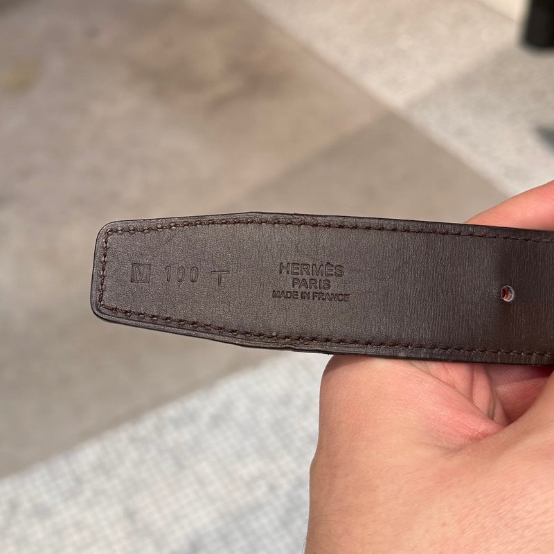 Hermès Red Enamel Quizz H Buckle Red Reversible Belt