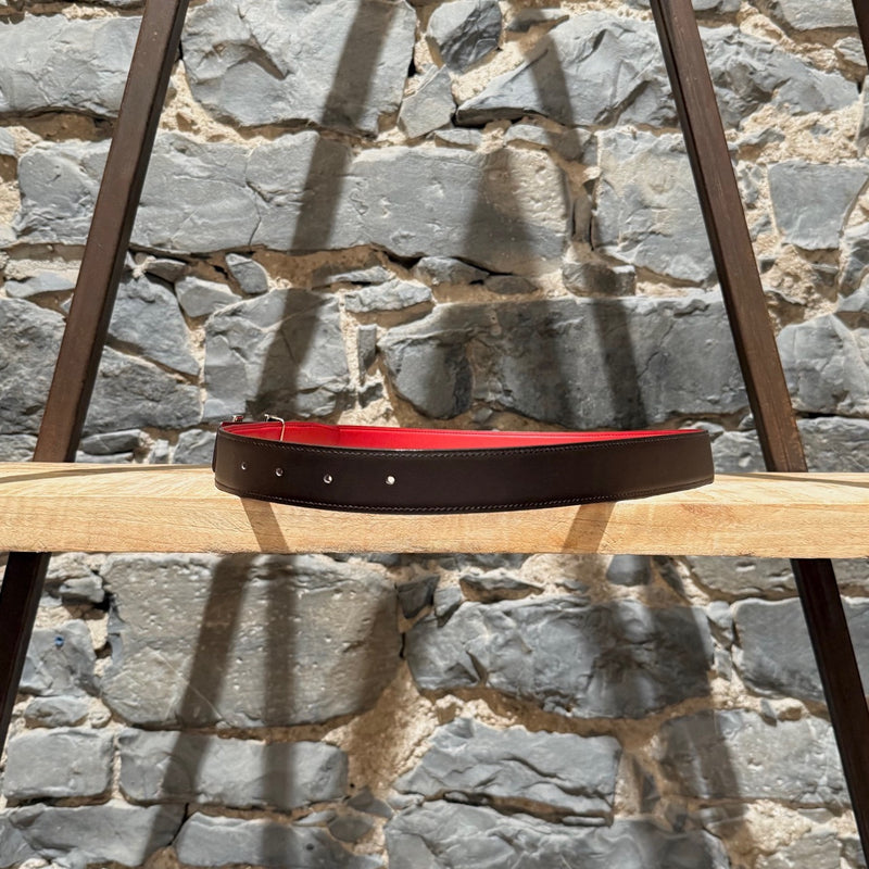 Hermès Red Enamel Quizz H Buckle Red Reversible Belt