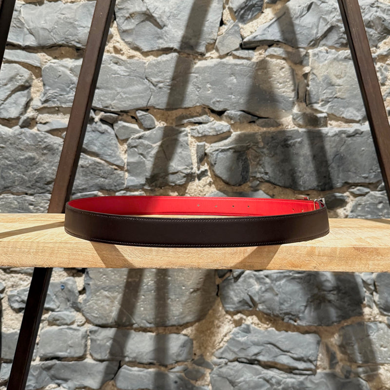 Hermès Red Enamel Quizz H Buckle Red Reversible Belt