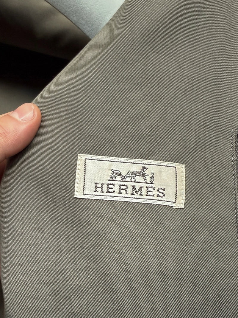 Brand patch of Hermès Straight Cut Zipped Cotton Jacket